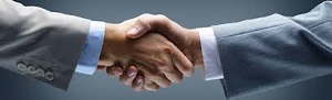 two men shaking hands with the words,'the best way to deal '