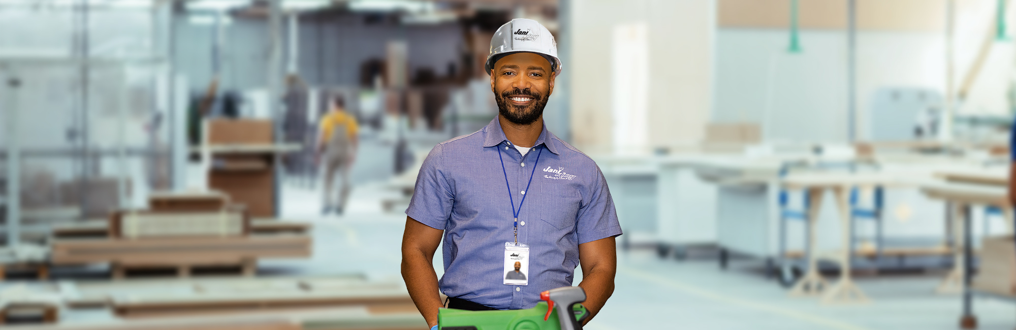 a man in a hospital uniform standing in a hospital