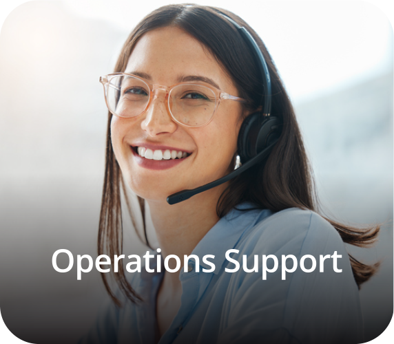 a woman wearing a headset and smiling