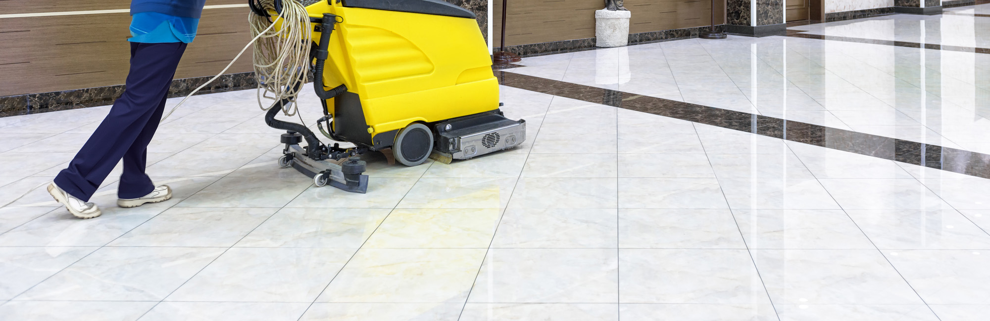 Government banner of person cleaning floors blog