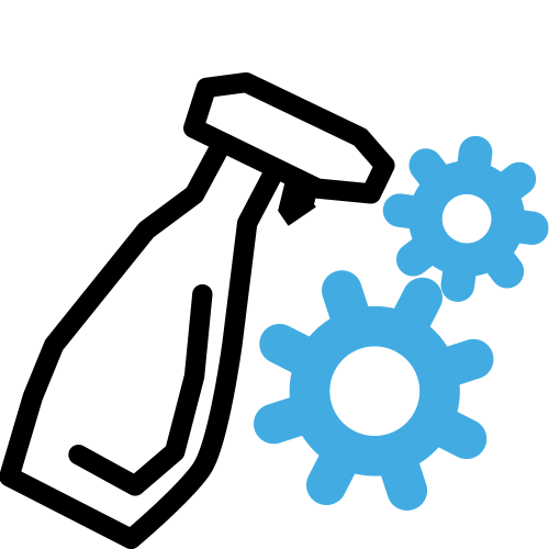 icon bottle and gears