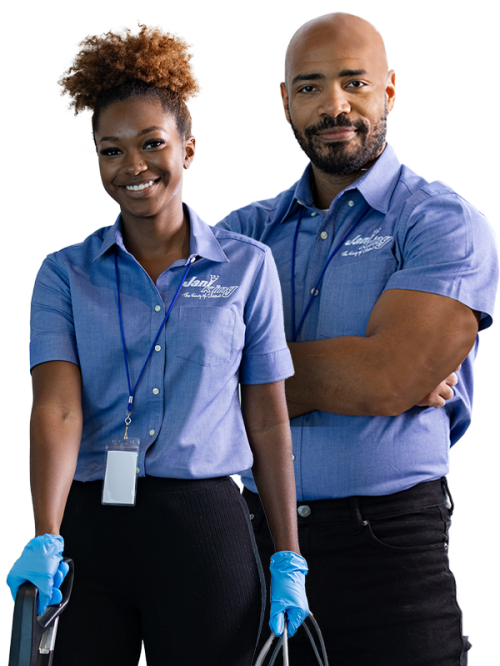 a man and woman wearing blue shirts a man and woman wearing blue shirts