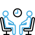 a man and woman sitting on a chair a man and woman in a meeting