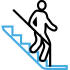 a blue stair with a white background a blue stair with a white background