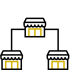 a black and yellow square with two yellow squares a black and yellow square with two yellow squares