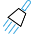 a blue icon with a white background and a blue recal a blue icon with a white background and a blue recal