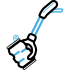 a blue and white logo with a black background a blue and white logo with a black background