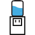 a blue and black icon of a water dispenser water dispenser in the office icon